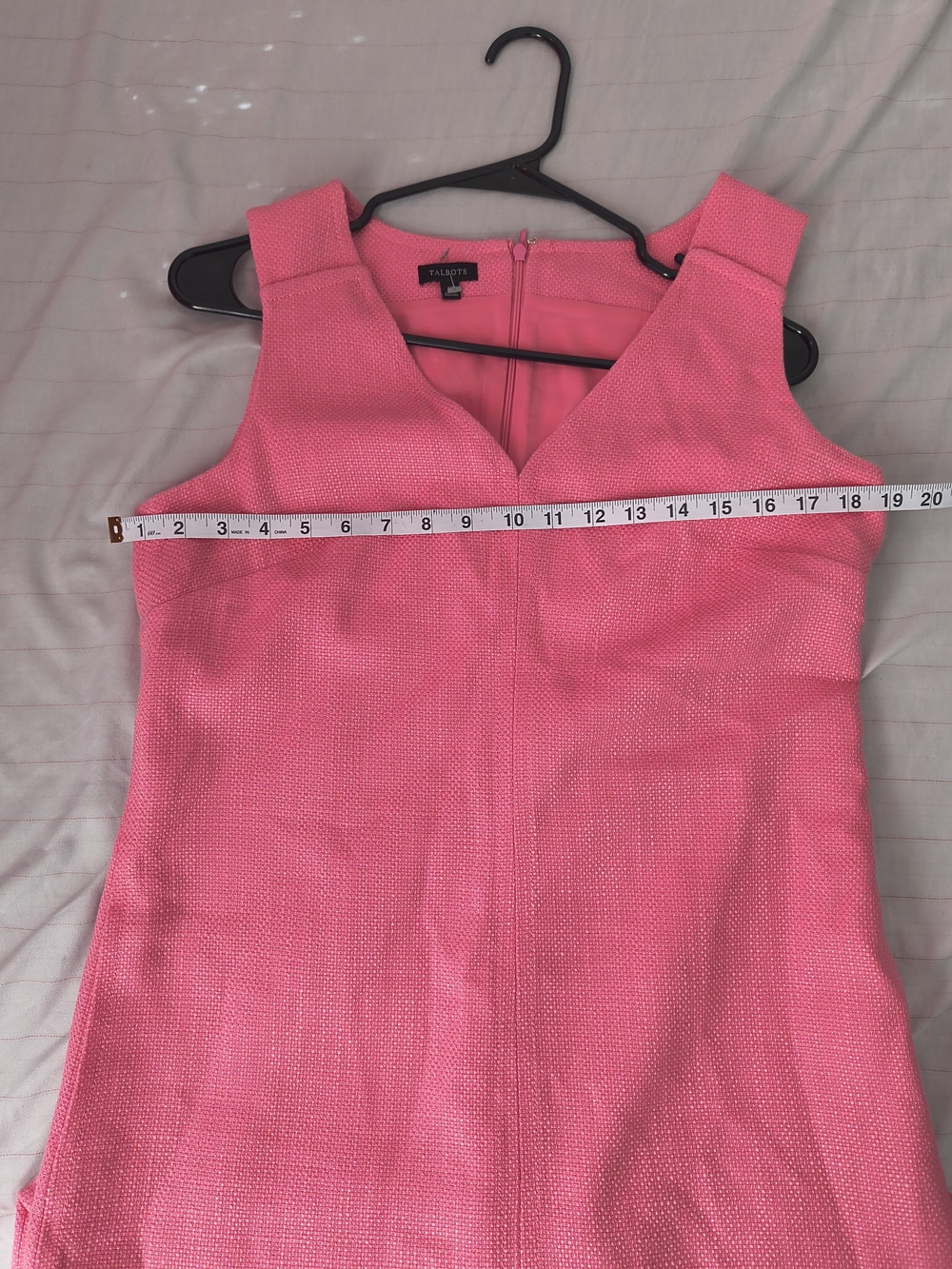 Talbots Pink Sleeveless V-Neck Midi Sheath Dress, Size 10 - Picture 7 of 10